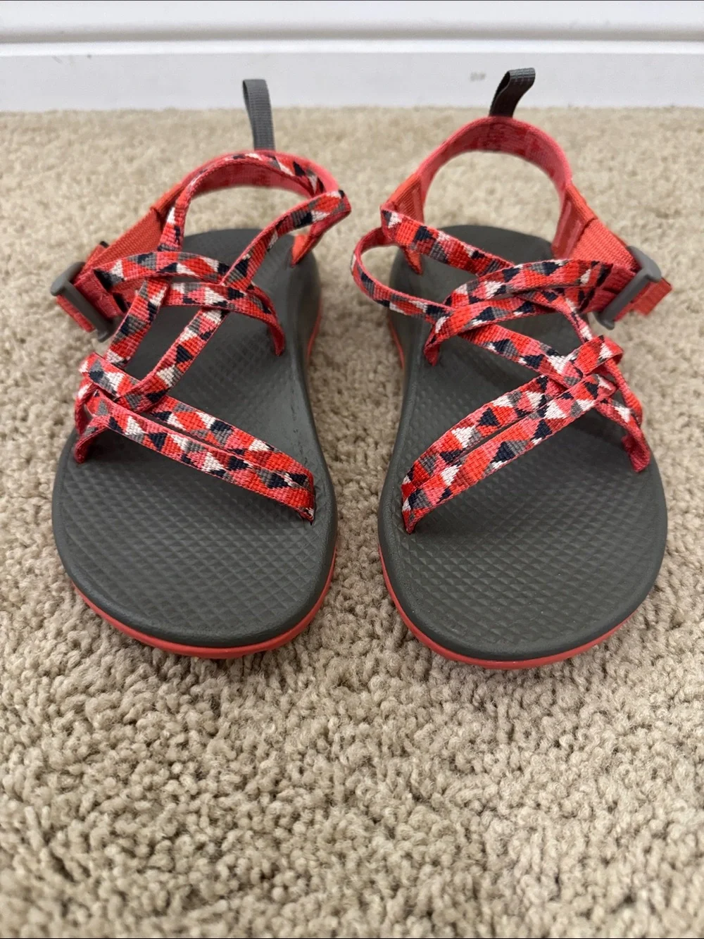 Chaco Kids Red Patterned Strap Sandals